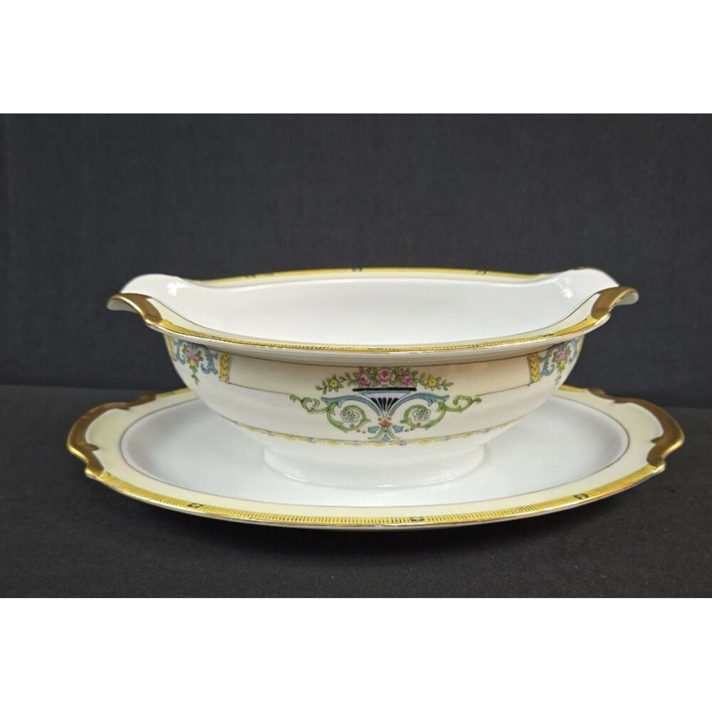 Vintage noritake Gravy Boat With underplate  Minaret Pattern